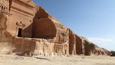 The ruins of Qasr Al-Bint stands at the ancient rock heritage site at Al Ula, Saudi Arabia. Saudi Arabia's Crown Prince Mohammed Bin Salman officially launched his vision of the mega tourism project at the ancient site of Al Ula. Bloomberg