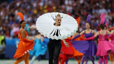 Dancers perform during the opening ceremony prior to the Uefa Euro 2016 Group A match between France and Romania at Stade de France on June 10, 2016 in Paris, France. (Clive Mason/Getty Images)