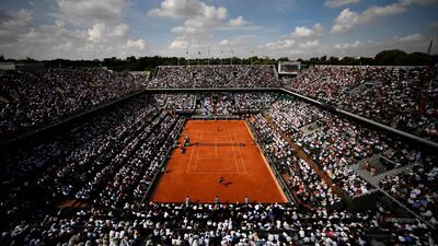 General view of a packed Philippe Chatrier Court during the French Open. AFP