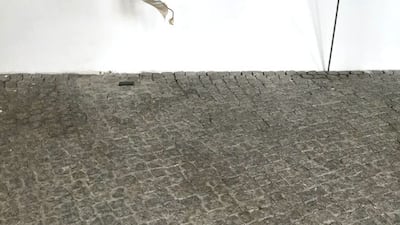 Saba Askari's work is comprised of used make-up wipes