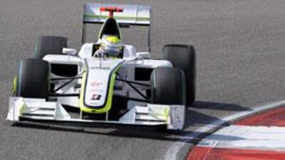 Jenson Button drives his Brawn GP during the second free practice session of the Chinese Formula One Grand Prix.