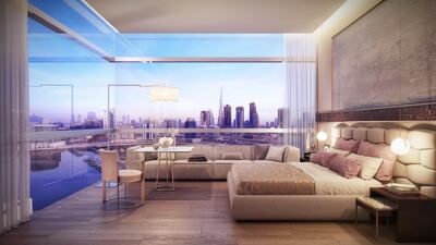 A one-bedroom unit with a fine view. Courtesy Omniyat