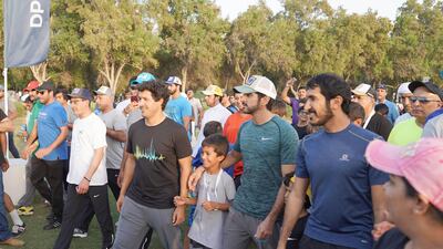 Sheikh Hamdan at the opening of the Dubai Fitness Challenge at Safa Park. Wam