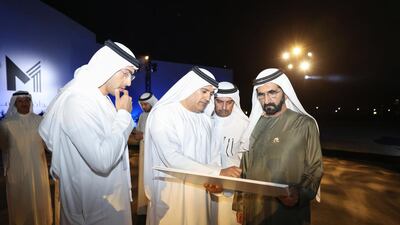 The Vice President and Ruler of Dubai launches the groundbreaking of the Meydan One Mall development on Wednesday. Wam