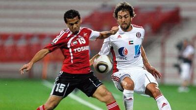 Matias Delgado, right, is about to begin his second season with Al Jazira.