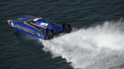 Nadir Bin Hendi and Arif Zaffain of Victory Team race during the Fujairah Grand Prix. Mike Hewitt / Getty Images