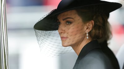 Catherine is driven down The Mall after the funeral of Queen Elizabeth II on September 19, 2022