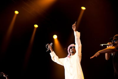 Snoop Dogg on stage in Abu Dhabi on Friday, May 6, 2011. Andrew Henderson / The National