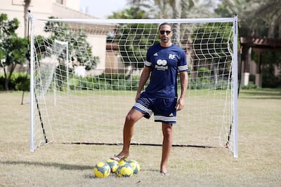 The former professional footballer Rio Ferdinand in Dubai. Pawan Singh / The National