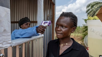 Ebola screening in Mongbwalu, in the Democratic Republic of the Congo. The UAE is playing a role in efforts to contain the virus in Africa. Getty Images