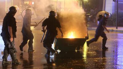 On Saturday, Lebanese protestors clashed with security forces in central Beirut, leaving dozens injured. AFP / STR