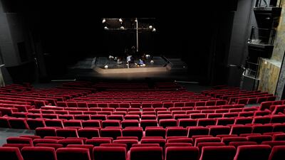 Sylvie Guillermin, choreographer of "Parallèle 26", a creation with the Archaos circus company featuring students acrobats and dancers prepares the stage at Theatre de La Criee. AP Photo