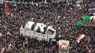 Mourners gather to pay homage to top Iranian military commander Qassem Suleimani, after he was killed in a US strike in Baghdad, in the capital Tehran. AFP