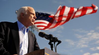 John McCain at a rally in Tampa, Florida. Robyn Beck / AFP