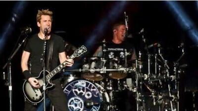 Nickelback wow the crowd at the du Arena on Yas Island last night as part of the F1 weekend entertainment. Antonie Robertson / The National