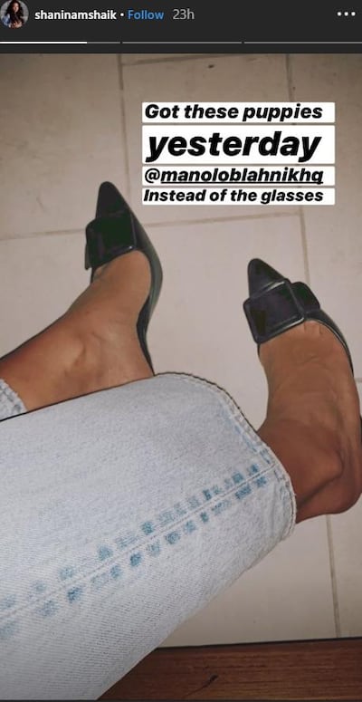 The model showed off her Dubai Mall buys on her Instagram story. Instagram / Shanina Shaik