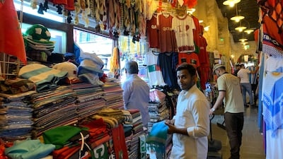 Traders at Souq Waqif have embraced World Cup fever. All photos: Ali Al Shouk / The National