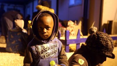 A child at a detention centre in Libya's Tajoura, in the eastern suburbs of the capital Tripoli, after more than 200 migrants were rescued aboard three rubber boats heading to Europe from the north African coast. AFP
