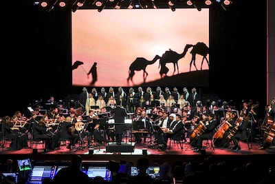 The performance emphasised the role of landscape in Emirati storytelling. Victor Besa / The National