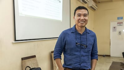 Personal finance expert Vince Rapisura provides financial literacy training to low-income Filipino overseas workers worldwide through the Ateneo Leadership and Social Entrepreneurship programme. Antonie Robertson / The National