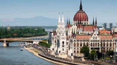 Hungary's Parliament building sits on the Pest side of the Danube River.