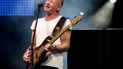 Sting performing in Zurich earlier this year. His new album is being made into a Broadway musical. Ennio Leanza / Keystone/ AP
