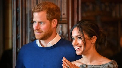 Prince Harry and Meghan Markle watch a performance by a Welsh choir during a visit to Cardiff Castle on January 18, 2018 in Cardiff, Wales. Getty Images