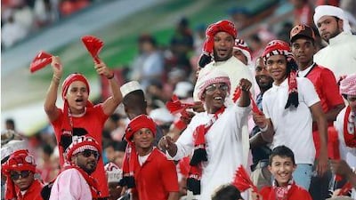 Al Ahli fans were in the Mohammed bin Zayed Stadium in Abu Dhabi well in advance before the start of the game despite the heat. Satish Kumar / The National