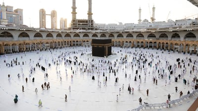 A general view of the Kaaba, the focal point of the Grand Mosque complex in the Saudi city of Makkah. AFP