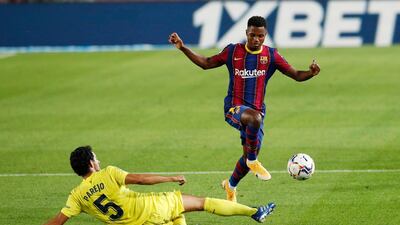 Ansu Fati in action. Reuters