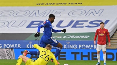 MANCHESTER UNITED RATINGS: Dean Henderson 6. In form and parried a snap shot from Vardy. Could do little for opening goal which prevented another clean sheet. Couldn’t do much for the two goals which followed either as he conceded three for the first time for United. AFP