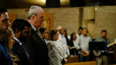 New Jersey Gov Phil Murphy attends the Mass along with representatives from the office of Congressman Max Rose and District Attorney Michael E. McMahon at St. Adalbert's R.C. Church in Staten Island borough of New York , to honor the victims who died in the bombings in various Sri Lankan churches on Easter Sunday. Joseph Ostapiuk/Staten Island Advance via AP