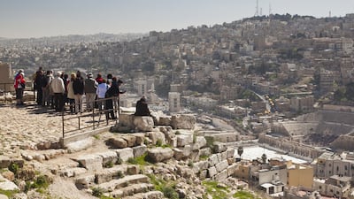 The view across Amman from the Citadel, which features attractions including a temple for Hercules and a Byzantine church. Getty Images
