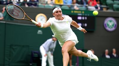 Ons Jabeur during her Wimbledon first-round win over Magdalena Frech at the All England Club on July 4, 2023. Getty