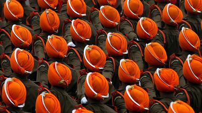 Indian soldiers march during the Republic Day parade in New Delhi, India on January 26, 2017. Adnan Abidi / Reuters