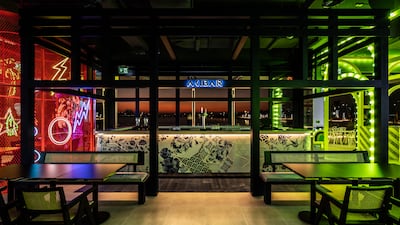 The bar at Akiba Dori on Yas Bay in Abu Dhabi.