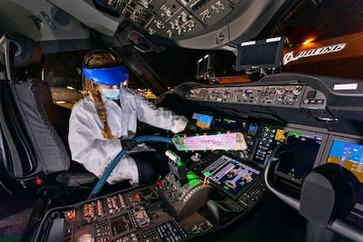 Boeing tested its UV wand on Etihad's newest Boeing Dreamliner as part of the ecoDemonstrator programme.