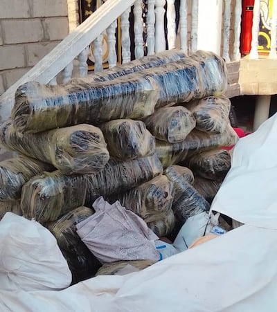 The seized cargo included guns, ammunition, improvised explosives and projectiles. Photo: Shabwa Governorate