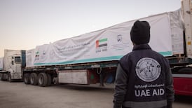 The first supplies from the Sheikh Mohammed bin Rashid Humanitarian Ship enter Gaza. Photo: Wam