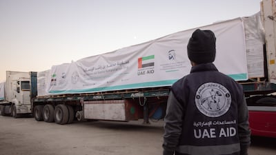 The first supplies from the Sheikh Mohammed bin Rashid Humanitarian Ship enter Gaza. Photo: Wam