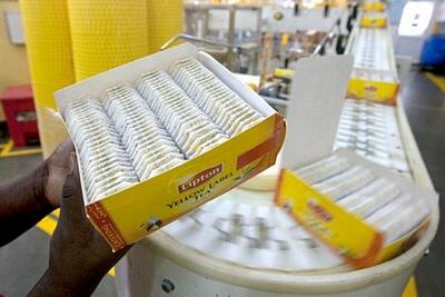 Lipton, owned by Unilever, could soon display the environmental cost of its products on its packaging. (Photo by Jeff Topping/The National)