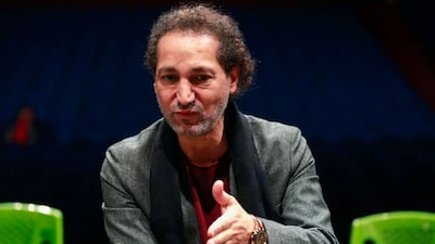 Naseer Shamma gives an interview before rehearsals at the Iraqi National Theatre in Baghdad. AFP