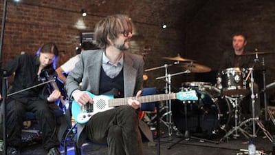 Jarvis Cocker plays music with passers-by under a railway arch in 2009.