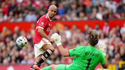 United's Danny Webber's attempt is stopped by Sander Westerveld. PA