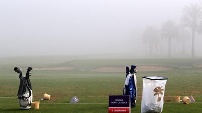 Fog could affect the Omega Dubai Desert Classic at Emirates Golf Club on Sunday. Karim Sahib / AFP