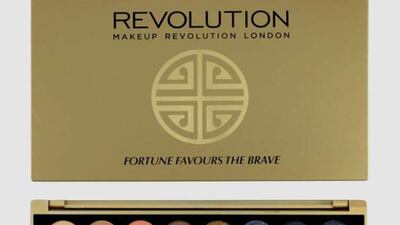 Fortune Favours the Brave eyeshadow palette, Dh130, Revolution at Nissnass. Courtesy Nissnass