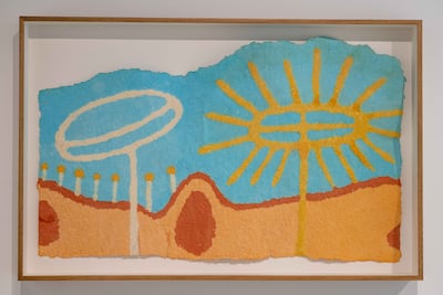 Al Hashemi brings together sun motifs and architectural forms to explore the relationship between memory and the changing urban environment. Ryan Lim for The National