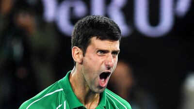 Novak Djokovic celebrates after his victory. EPA