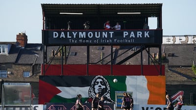 The Palestine women's national team warm up for the big match. PA