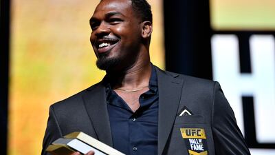 Jon Jones after being inducted into the UFC Hall of Fame during the UFC Hall of Fame Class of 2020 Induction Ceremony. Zuffa LLC